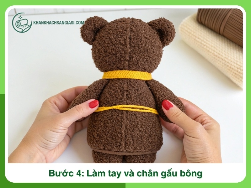 Buoc 4 Lam tay va chan gau bong